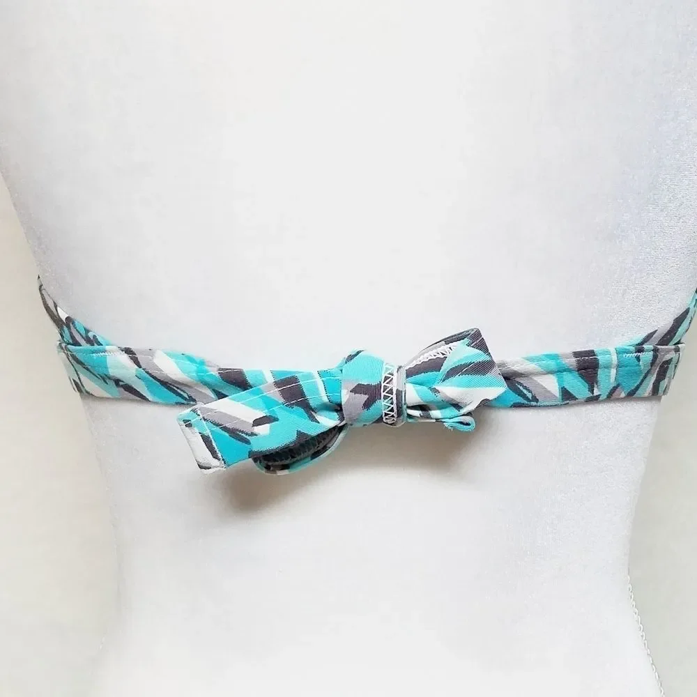 CALVIN Klein Low Rise Blue Triangle Halter Bikini